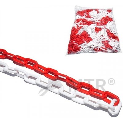 Řetěz plastový 6mm červeno-bílý (svazek (30m))