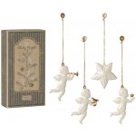 Maileg Vánoční ozdoba Holy Night – set 4 ks, krémová barva, kov – Hledejceny.cz
