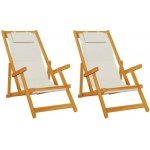 OMAXI 823649 Plážová židle s polštářem 2 ks Hnědá 61.5 x 123 x 82cm – Hledejceny.cz