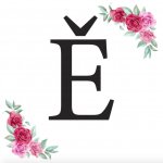 Svatba-eshop Písmeno Ě kartička s růžemi - písmena k sestavení jmen a nápisů – Zboží Mobilmania
