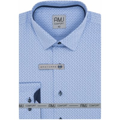 AMJ pánská bavlněná košile dlouhý rukáv modrá vzorovaná VDBR1295 od 1 280  Kč - Heureka.cz