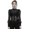 Dámská košile Devil Fashion Black semitransparent gothic