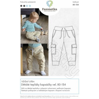Tištěný střih dětské tepláky Kapsáčky | 80-134 – Hledejceny.cz