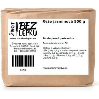 Život bez lepku Rýže jasmínová 0,5 kg – Sleviste.cz