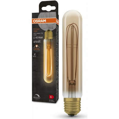 Osram LED žárovka E27 TUBULAR 4,8W = 40W 470lm 2200K Teplá bílá 320° Filament Stmívatelná Vintage 1906 ZZPROB1132 – Zboží Mobilmania