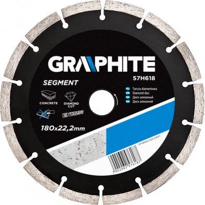 Graphite 57H618 / Segmentový diamantový kotouč / průměr 180 x 22.2 mm / šířka 2.5 mm (57H618) – Zboží Mobilmania