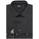 AMJ pánská bavlněná košile dlouhý rukáv slim fit VDSR1429 černá puntíkovaná – Sleviste.cz