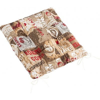 Bellatex prošívaný EMA Káva hnědá, červená 40 x 40 cm – Zboží Dáma