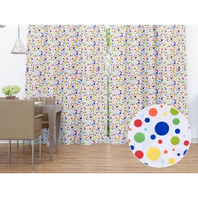 Biante Bavlněný závěs Sandra SA-006 Barevné puntíky na bílém 140x200 cm – Hledejceny.cz