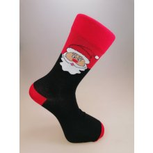 Dospělé ponožky Mikuláš černá/červená