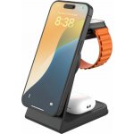 FIXED MagPowerstation 3v1 Alu 2 s podporou MagSafe černá FIXMPOS-AL2-BK – Zboží Živě