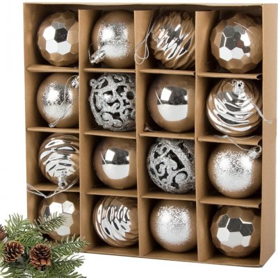 1Mcz plastové vánoční ozdoby 6cm sada 16ks 45433 – Zboží Mobilmania