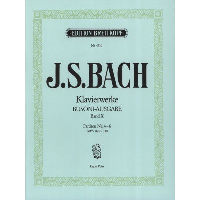 J.S. Bach: Partiten Nr. 4-6 BWV 828-830 Busoni noty na klavír – Zboží Mobilmania