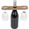 Stojany na víno GiftyCity Dřevěný držák na sklenice a na láhev vína