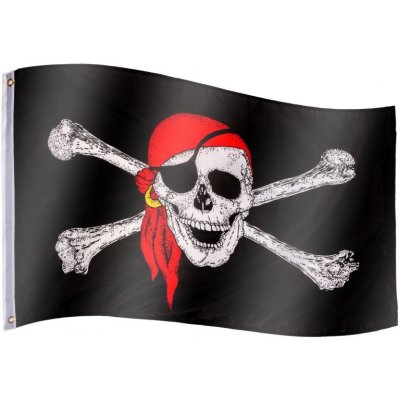 Pirátská vlajka Jolly Roger 120 cm x 80 cm