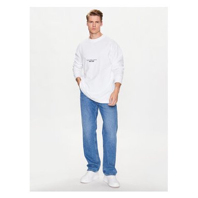 Calvin Klein Jeans Mikina J30J323098 Bílá Regular Fit
