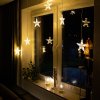 Vánoční osvětlení SPRINGOS LED světelný závěs Hvězdy 2x0,8m 70LED IP44 teplá bílá