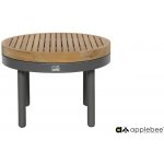 Apple Bee Konferenční stolek Maui kulatý 60x30 cm, rám lakovaný hliník Taupe, deska teak – Zboží Mobilmania