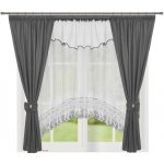 Fliying Dekorační sada záclon se závěsem L 595 šedá/bílá 400x160 cm – Zboží Mobilmania