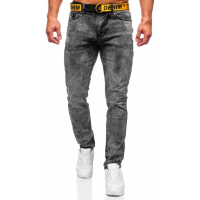 Bolf R61104S1 černé pánské džíny skinny fit s paskem