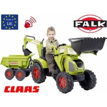 FALK Šlapací traktor 1010 Claas Axos s nakladačem rypadlem