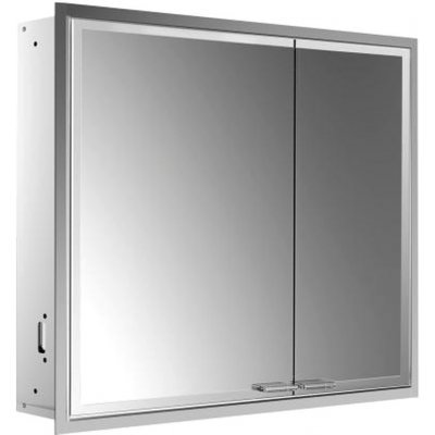 Emco Prestige 2 - Vestavěná zrcadlová skříň 814 mm široké dveře vlevo se světelným systémem, zrcadlová 989708103 – Sleviste.cz