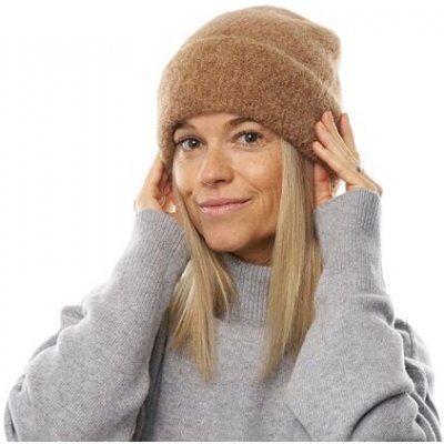 Vlnka Alpaka vlněná čepice s podšívkou merino Varella hnědá – Zboží Dáma