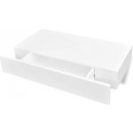 Bílá nástěnná plovoucí MDF police s 1 zásuvkou na knihy a DVD – Zboží Dáma