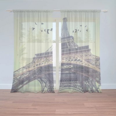 Sablio Záclony Eiffelova věž 3: 2ks 150x250cm – Hledejceny.cz
