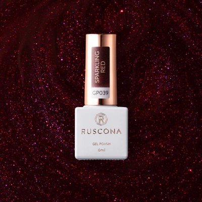 Ruscona gel lak SPARKLING RED 039 6 ml – Zboží Dáma