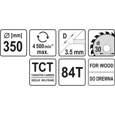 Yato pilový kotouč 350x30mm 84 zubů na dřevo YT-6083 – Zboží Mobilmania