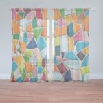Sablio Záclony Barevná mozaika: 2ks 150x250cm – Hledejceny.cz