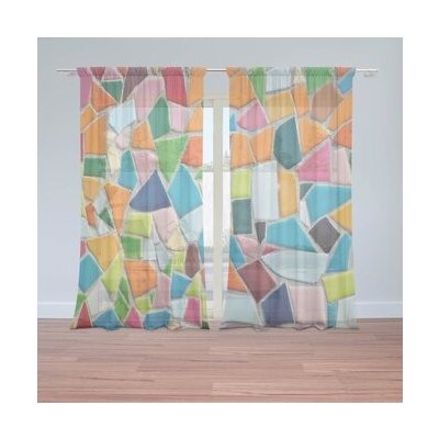 Sablio Záclony Barevná mozaika: 2ks 150x250cm – Hledejceny.cz