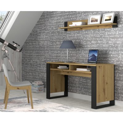 BIM Psací stůl Mondi, dub artisan/černý mat – Zboží Mobilmania
