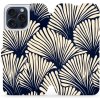 Pouzdro a kryt na mobilní telefon Apple Mobiwear - Apple iPhone 15 Pro Max - VA41S Béžové květy na modré