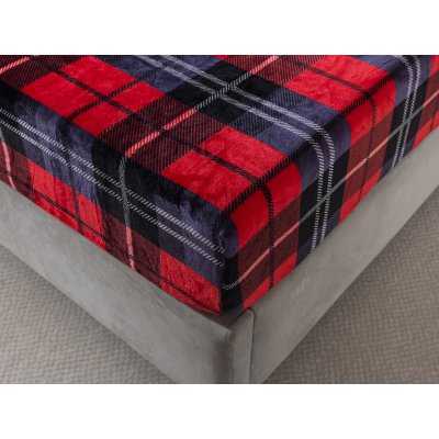 Xpose Mikroplyš prostěradlo KOSTKA Exclusive červené 90x200 – Zboží Dáma
