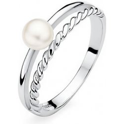 SILVEGO Stříbrný prsten Alisia s pravou přírodní bílou perlou LPS3326PWRS
