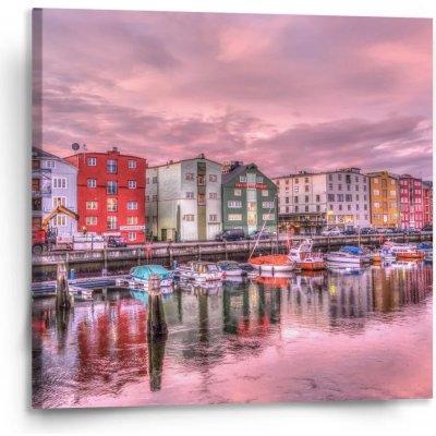 Sablio Obraz Barevné domky na pobřeží - 110x110 cm – Hledejceny.cz