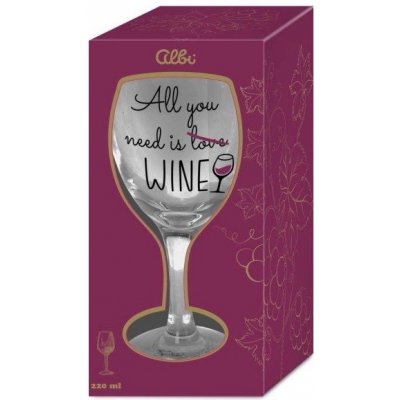 Albi Sklenice na víno All you need is love Wine 220 ml