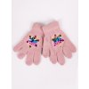 Dětské rukavice Dívčí pětiprsté rukavice Yoclub s hologramem RED-0068G-AA50-001 Pink