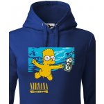 Bezvatriko dámská mikina Bart a Nirvana Modrá Canvas dámská mikina 0963 DTF/DTG – Zboží Mobilmania