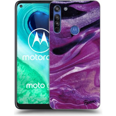 Pouzdro Picasee silikonové Motorola Moto G8 - Purple glitter čiré – Zboží Mobilmania