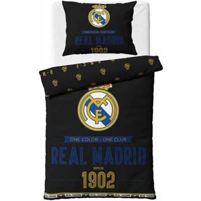 Carbotex bavlna povlečení FC Real Madrid motiv Royal Black 100% bavlna Renforcé 70x90 140x200 – Zboží Dáma