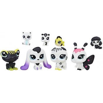 Hasbro Littlest Pet Shop Černobílý set 8 ks zvířátek