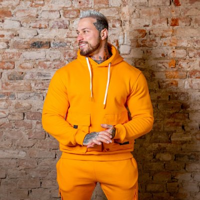 Iron Aesthetics Cargo Hoodie oranžová – Zboží Mobilmania