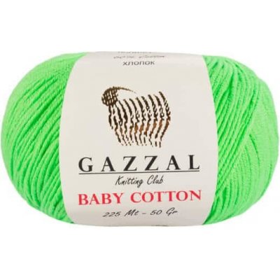 Příze Baby Cotton Gazzal 3427 neon zelená Gazzal – Hledejceny.cz