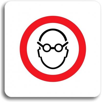 Accept Piktogram "použij ochranu zraku" (80 × 80 mm) (bílá tabulka - barevný tisk bez rámečku) – Zboží Mobilmania