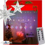 Malatec 17228 Světelný závěs hvězdy vločky 138 LED USB dálkové ovládání multikolor – Hledejceny.cz