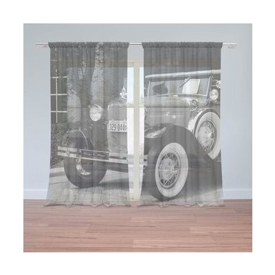 Sablio Záclony Černobílý veterán: 2ks 150x250cm – Hledejceny.cz