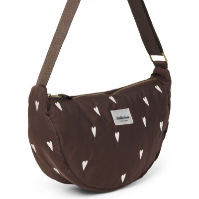 STUDIO NOOS kabelka Puffy FANNY PACK Brown Hearts – Zboží Dáma